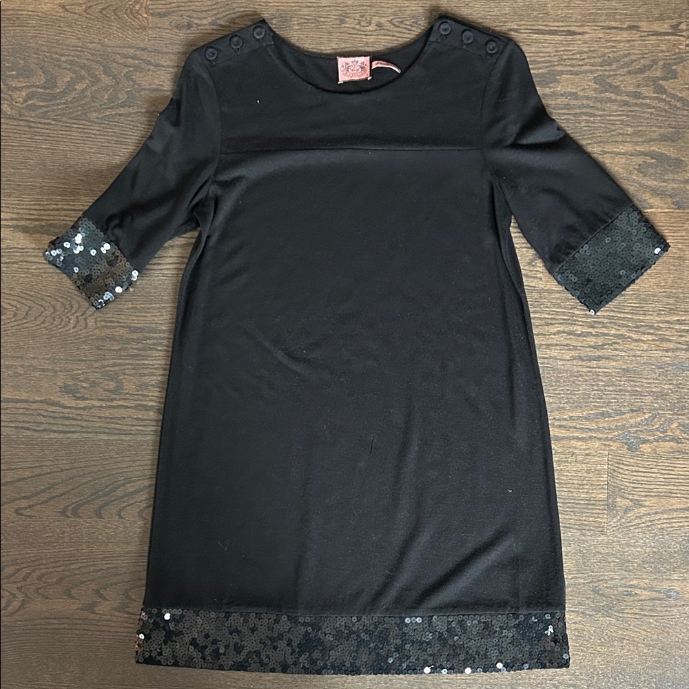 Juicy Couture Black Mini Dress with Sequin Accents